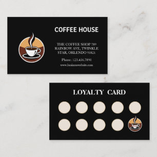 Modern coffee chalkboard folded loyalty stamp card