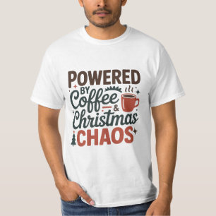 Modern Coffee & Chaos Christmas Design T-Shirt