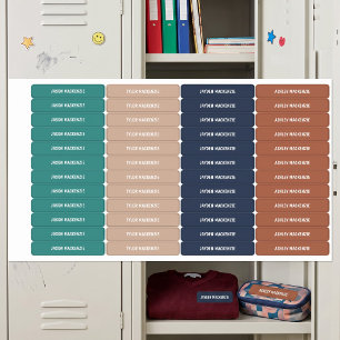 Modern Coffee Colored Boy Color Coded Labels