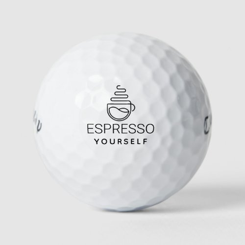 Modern Coffee Espresso Yourself line art drawing Golf Balls