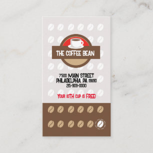 Modern Coffee Loyalty Punch Off Coupon Business Card