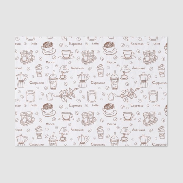 Modern Coffee Pattern Tissue Paper (Front)