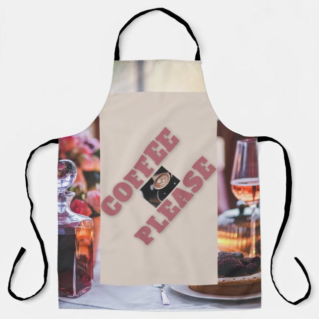 Modern Coffee Please Unisex Kitchen Apron for .. (Front)
