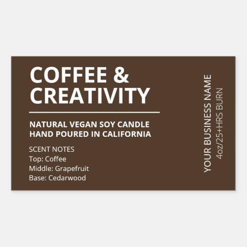 Modern Coffee Scent Brown Candle Labels