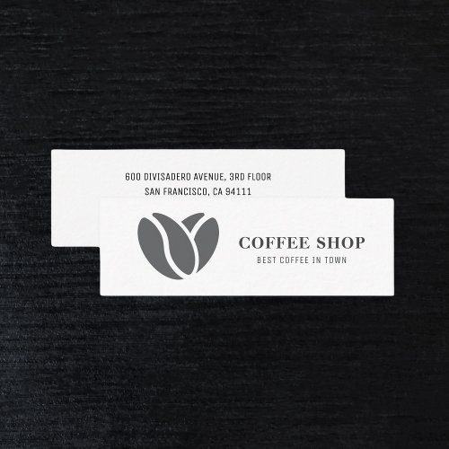 Modern Coffee Shop Black Professional Mini Business Card