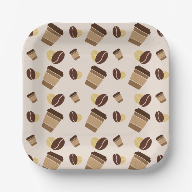 Modern Coffee shop Café Cafe Barista Staff Name Paper Plates (Front)