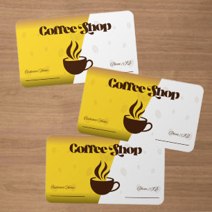 Modern Coffee Shop & Cafe Kraft Business Card Clear Business Cards