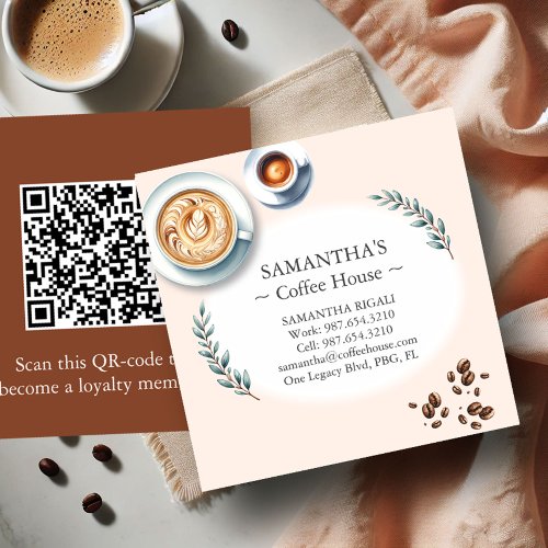 Modern Coffee Shop Professional Business Cards