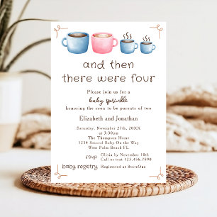 Modern Coffee Themed Cute 2nd Baby Sprinkle Invitation