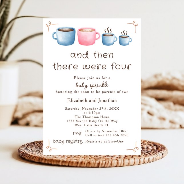 Modern Coffee Themed Cute 2nd Baby Sprinkle  Invitation (Creator Uploaded)