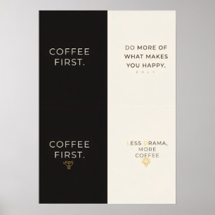 Modern Coffee Typography Wall Art Minimalist 4 P
