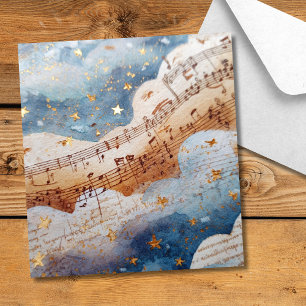 Modern Cold Harmony Winter Notes Wedding Envelope Liner