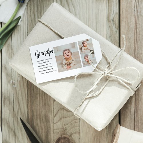 Modern Collage Best Grandpa Ever Beauty Gift Gift Tags