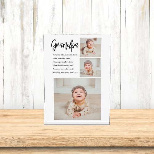 Modern Collage Best Grandpa Ever Beauty Gift Photo Block