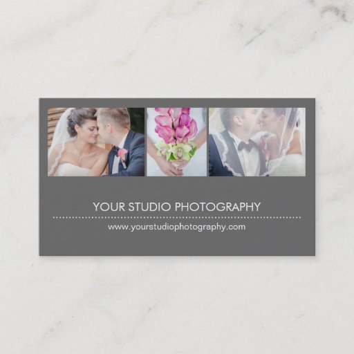 Customizable Modern Collage Business Card - Gray Business Cards