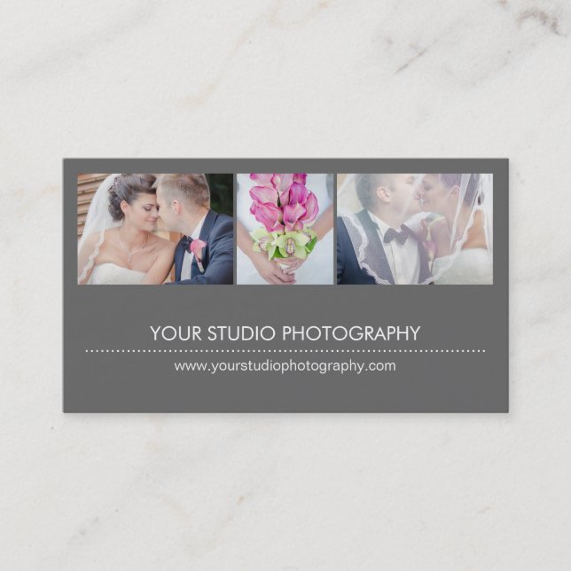 Modern Collage Business Card - Gray (Front)