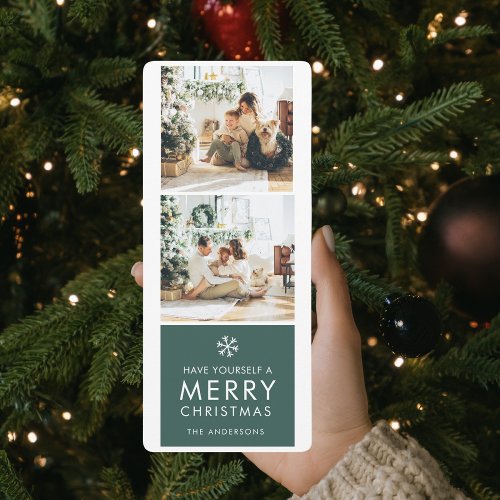 Modern Collage Christmas Holiday Photo  Be Merry