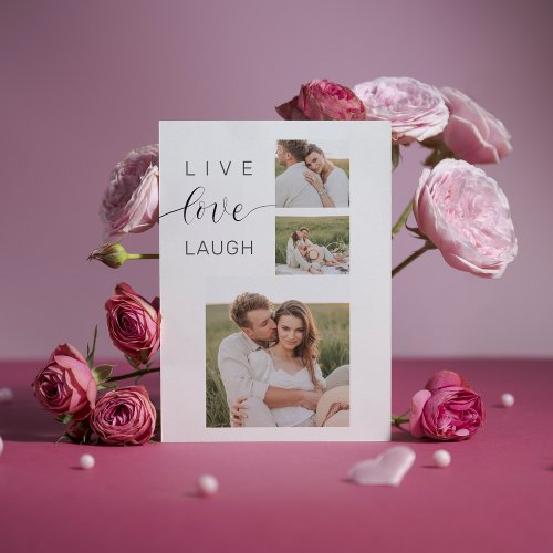 Modern Collage Couple Photo  Live Love Laugh Gift