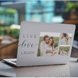 Modern Collage Couple Photo &amp; Live Love Laugh Gift HP Laptop Skin
