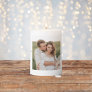 Modern Collage Couple Photo & Live Love Laugh Gift Pillar Candle
