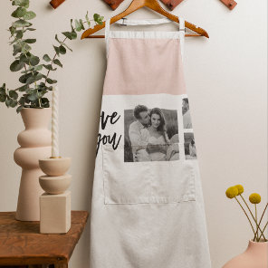 Modern Collage Couple Photo & Love You Beauty Gift Apron