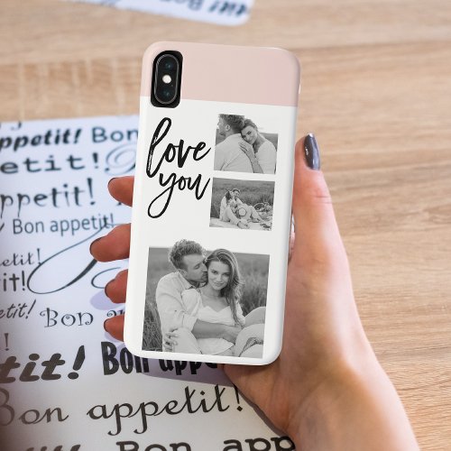 Modern Collage Couple Photo  Love You Beauty Gift iPhone XS Max Case