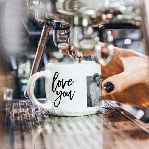 Modern Collage Couple Photo  Love You Beauty Gift Espresso Cup