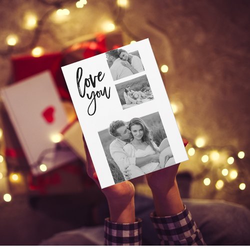 Modern Collage Couple Photo  Love You Beauty Gift Holiday Card