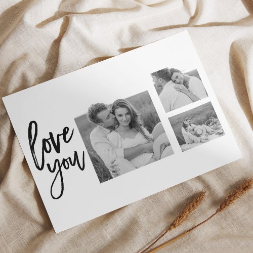 Modern Collage Couple Photo  Love You Beauty Gift Holiday Postcard