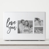 Modern Collage Couple Photo & Love You Beauty Gift HP Laptop Skin (Front)