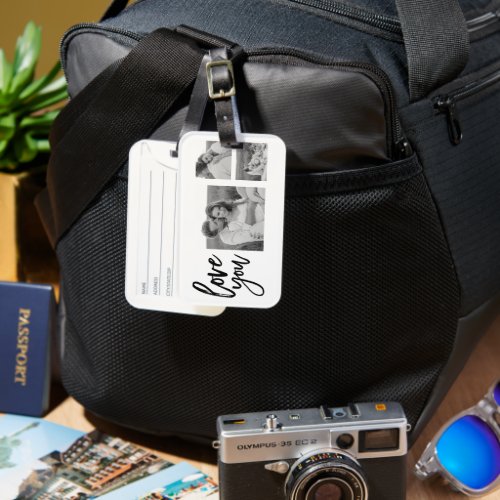 Modern Collage Couple Photo  Love You Beauty Gift Luggage Tag