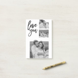 Modern Collage Couple Photo & Love You Beauty Gift Post-it Notes