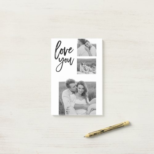 Modern Collage Couple Photo  Love You Beauty Gift Post_it Notes