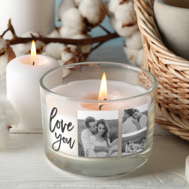 Modern Collage Couple Photo & Love You Beauty Gift Rectangular Sticker (Creator Uploaded)