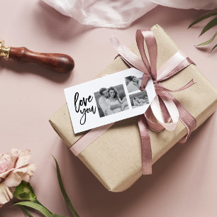 Modern Collage Couple Photo & Love You Beauty Gift Tags