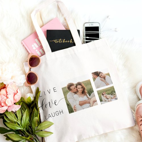 Modern Collage Couple Photo  Love You Beauty Gift Tote Bag