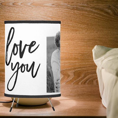 Modern Collage Couple Photo  Love You Beauty Gift Tripod Lamp