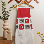 Modern Collage Couple Photo & Red XOXO Apron<br><div class="desc">Modern Collage Couple Photo & Red XOXO</div>