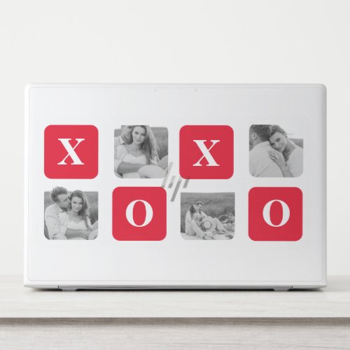 Modern Collage Couple Photo  Red XOXO HP Laptop Skin