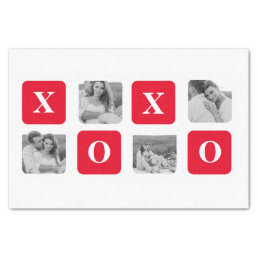 Modern Collage Couple Photo &amp; Red XOXO Tissue Paper