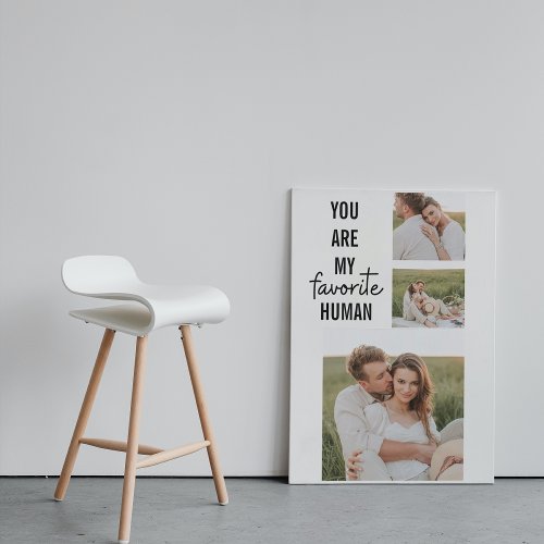 Modern Collage Couple Photo  Romantic Love Quote Canvas Print