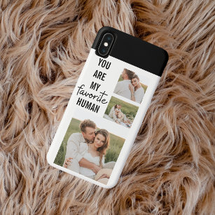 Modern Collage Couple Photo & Romantic Love Quote iPhone XS Max Case