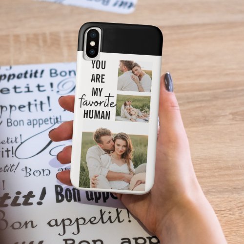 Modern Collage Couple Photo  Romantic Love Quote iPhone XS Case