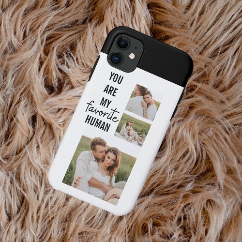 Modern Collage Couple Photo  Romantic Love Quote iPhone 11 Case