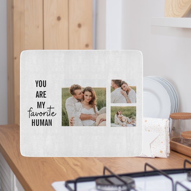 Modern Collage Couple Photo & Romantic Love Quote Cutting Board (Creator Uploaded)