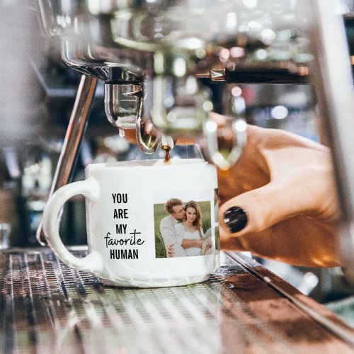 Modern Collage Couple Photo  Romantic Love Quote Espresso Cup