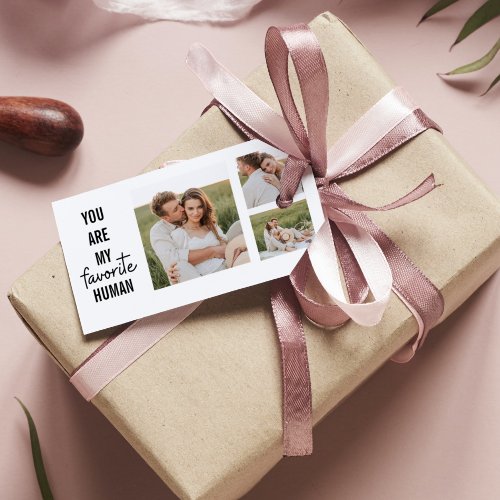 Modern Collage Couple Photo  Romantic Love Quote Gift Tags