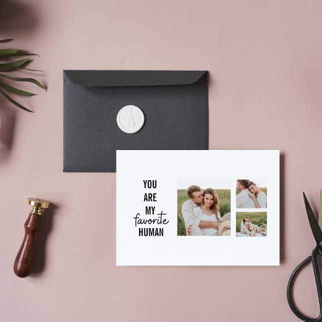 Modern Collage Couple Photo & Romantic Love Quote Holiday Postcard (Creator Uploaded)