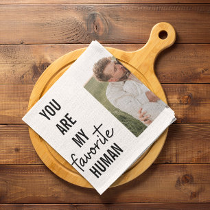 Modern Collage Couple Photo & Romantic Love Quote Kitchen Towel