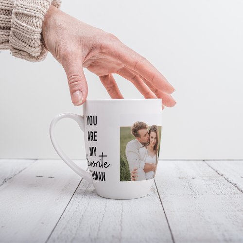 Modern Collage Couple Photo  Romantic Love Quote Latte Mug